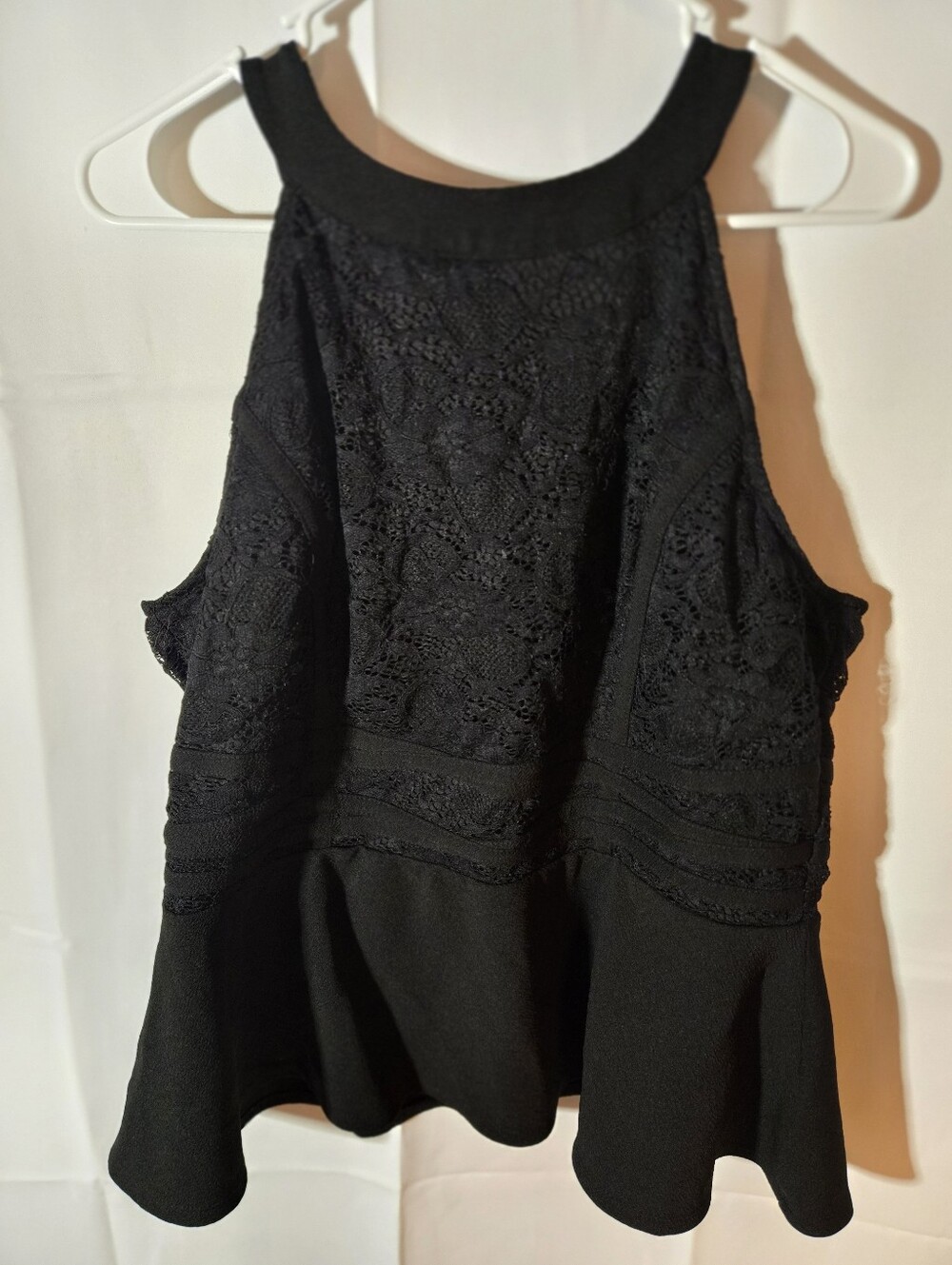 Thalia Sodi Black Lace Peplum Camisole